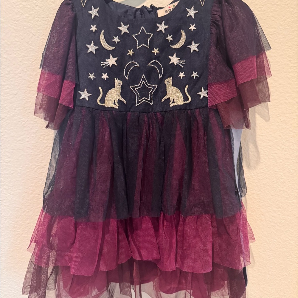 Mini Boden Navy and Silver Star Dress